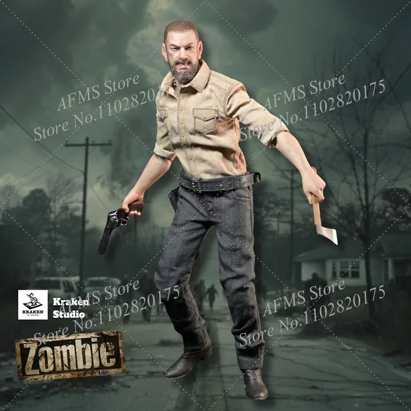 Kraken Studio 1/12 Scale Collectible Figure Terrifying Zombie Police Killer Rick Full Set 6Inch Men Soldier Action Figure Model