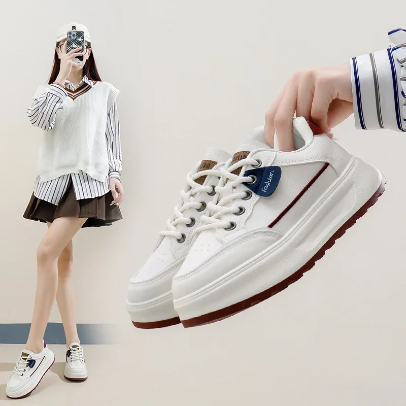 Кроссовки женские осенние с круглой головкой повседневная женская повседневная спортивная обувь универсальные женские сабо на толстой подошве