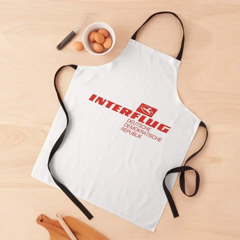 

Interflug (Red Text) Apron Waterproof women Kitchen For Cosmetologist kitchen clothes for men Apron