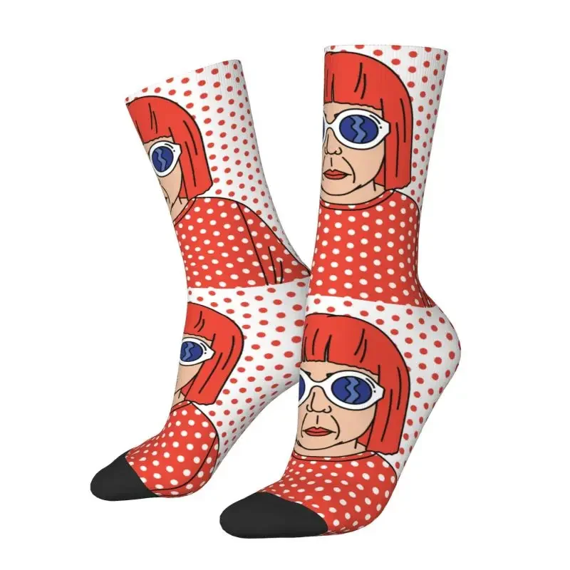 Yayoi Kusama Self Portrait Men's Crew Socks Unisex Funny Spring Summer Autumn Winter Dress Socks