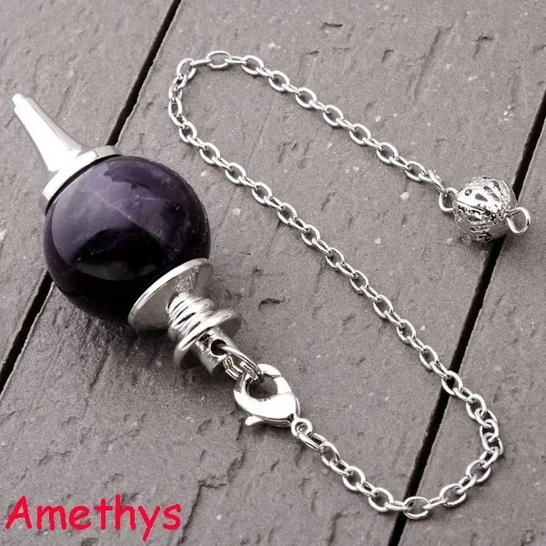 Reiki Healing Chakra Slinger Hangers Lucky Crystal Quartz Stone Slinger Hanger Met Zilverkleurige Bal Ketting Hypnose Voor Ketting