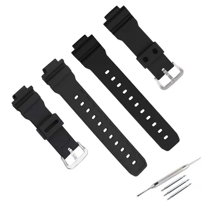 Rubber Watch strap accessories compatible for Casio DW-9052 9050 9051 004C 9000 resin wristband bracelet for men and women