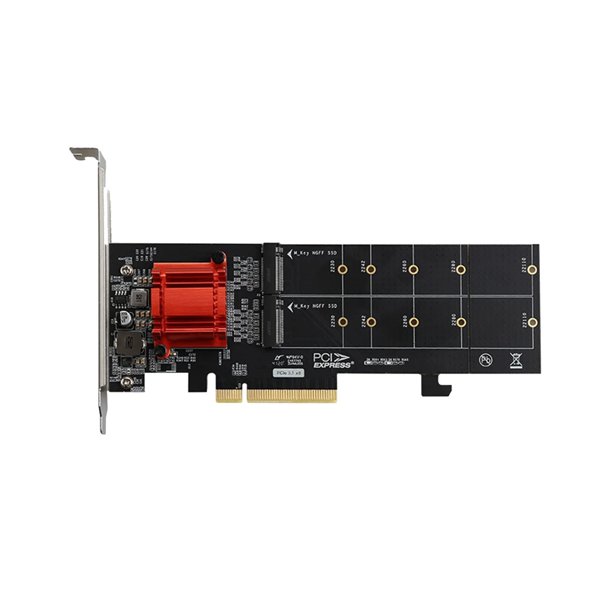 

PCIE3.1 X8 до Dual M.2 карта расширения жесткого диска ASM1812 чип поддерживает протокол NVME карта адаптера полной скорости