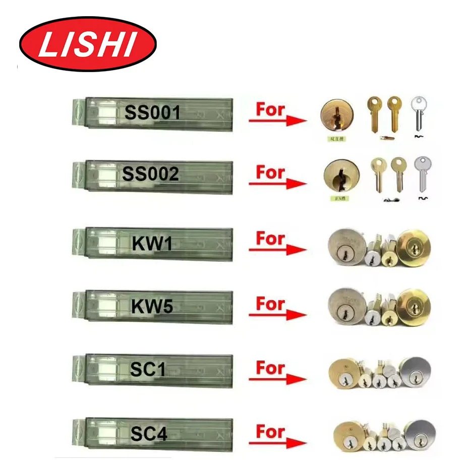 Lishi 2 in 1 Tool KW1 KW5 KW1-L KW5-L R52 TE2 BE2-6 BE2-7 R52-L AM5 SC1  SC4 SC20 Locksmith Tools for Home Door Civil Locks