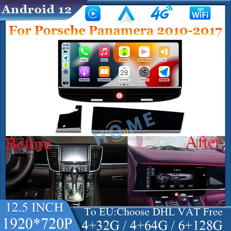 

Carplay 12.3" Android 12 For Porsche Panamera 2010 - 2017 Car GPS Navigation Multimedia Video Player Auto Stereo Radio Head Unit