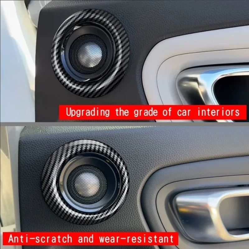 For Honda Vezel H-RV HRV 2025 2026 ABS black Interior Door Audio Speaker Loudspeaker Trim Rear Door upper Horn Cover Accessories 4