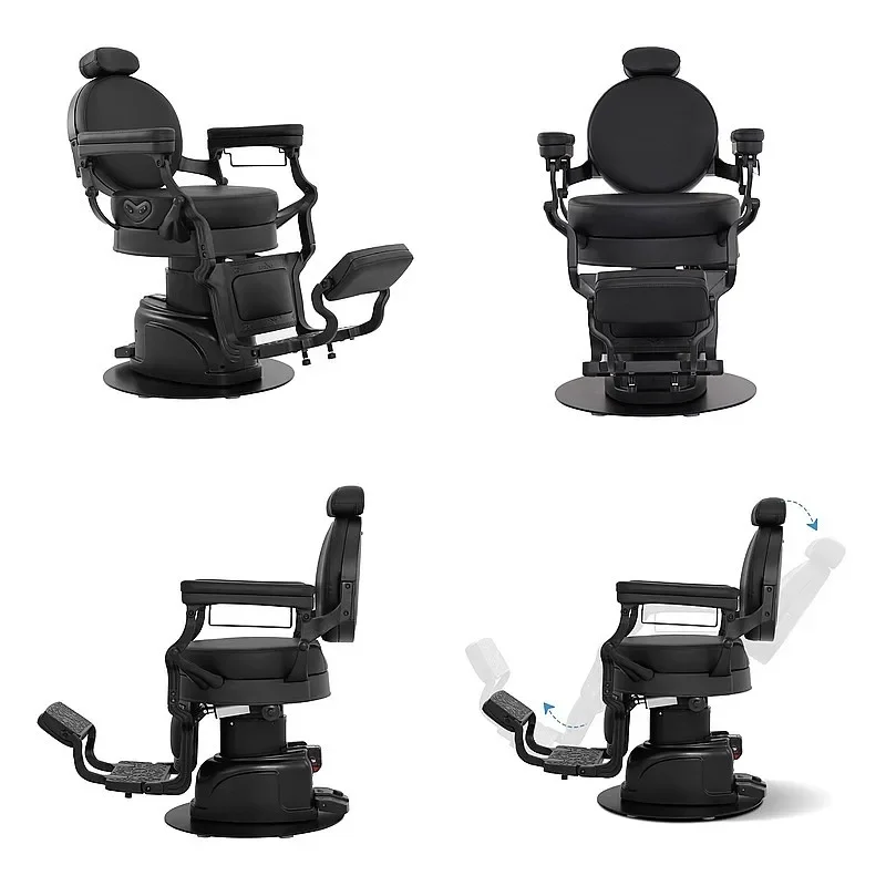 80 L Electric Reclining Barber Chair Salon Hydraulic Hairdressing Chair 360° Rotating Locking