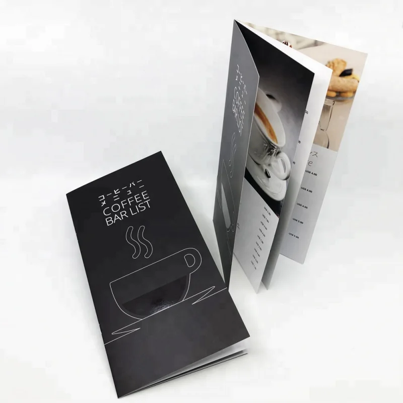 

50 0.Zhang.Custom.12P 160*320mm COFFEE BAR LIST binding menu printing in shanghai