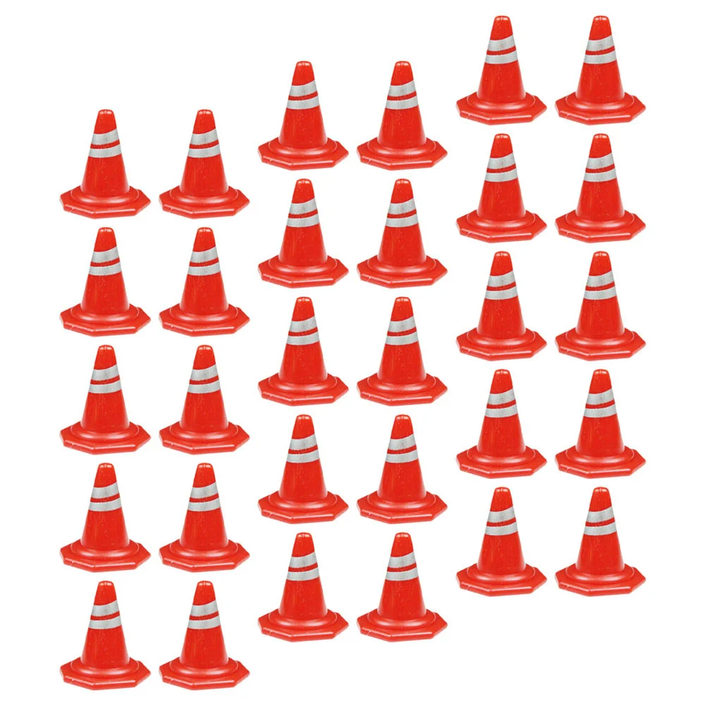 50 Pcs Road Signs Traffic Cones Models Construction Toys Craffic Mini Fence Child