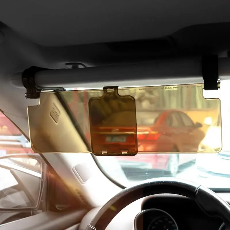 2-in-1 Car Sun Visor, Anti-Glare Day & Night Vision Shield for Glare Protection