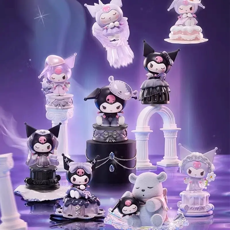 

Аутентичные Sanrio Kuromi Daytime Moon Series, слепая коробка, фигурки, игрушки, аниме Kuromi, настольные украшения ручной работы, подарок на день рождения для девочек