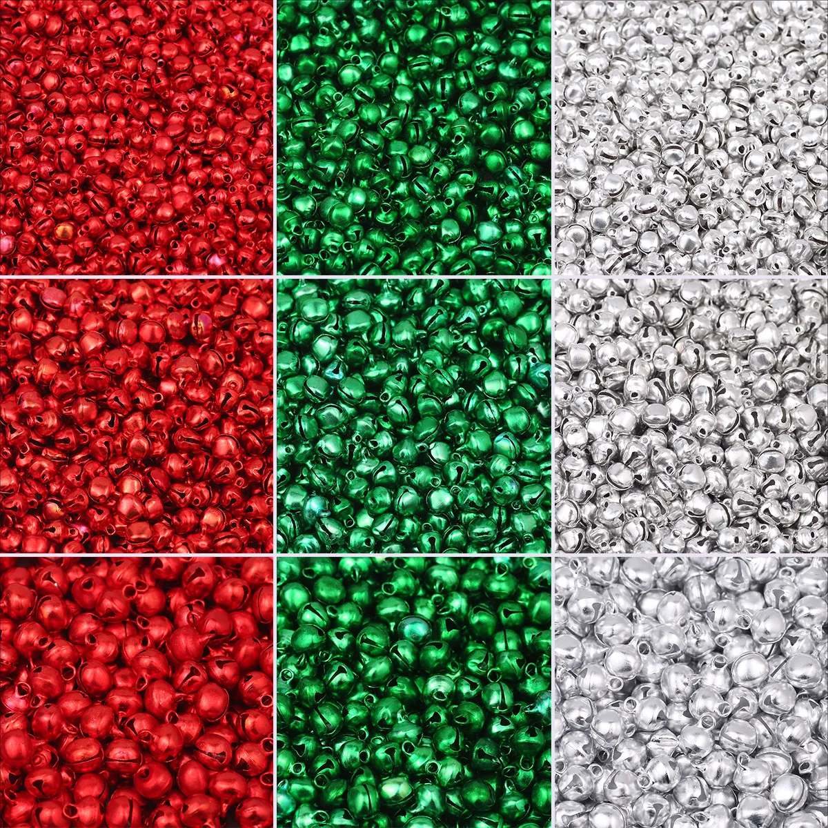 50-100PCS 6/8/10mm Backfarbe Bunte Weihnachten Flache Glocken Metall Kleine Glocken Weihnachten Dekoration party DIY Armband Halskette