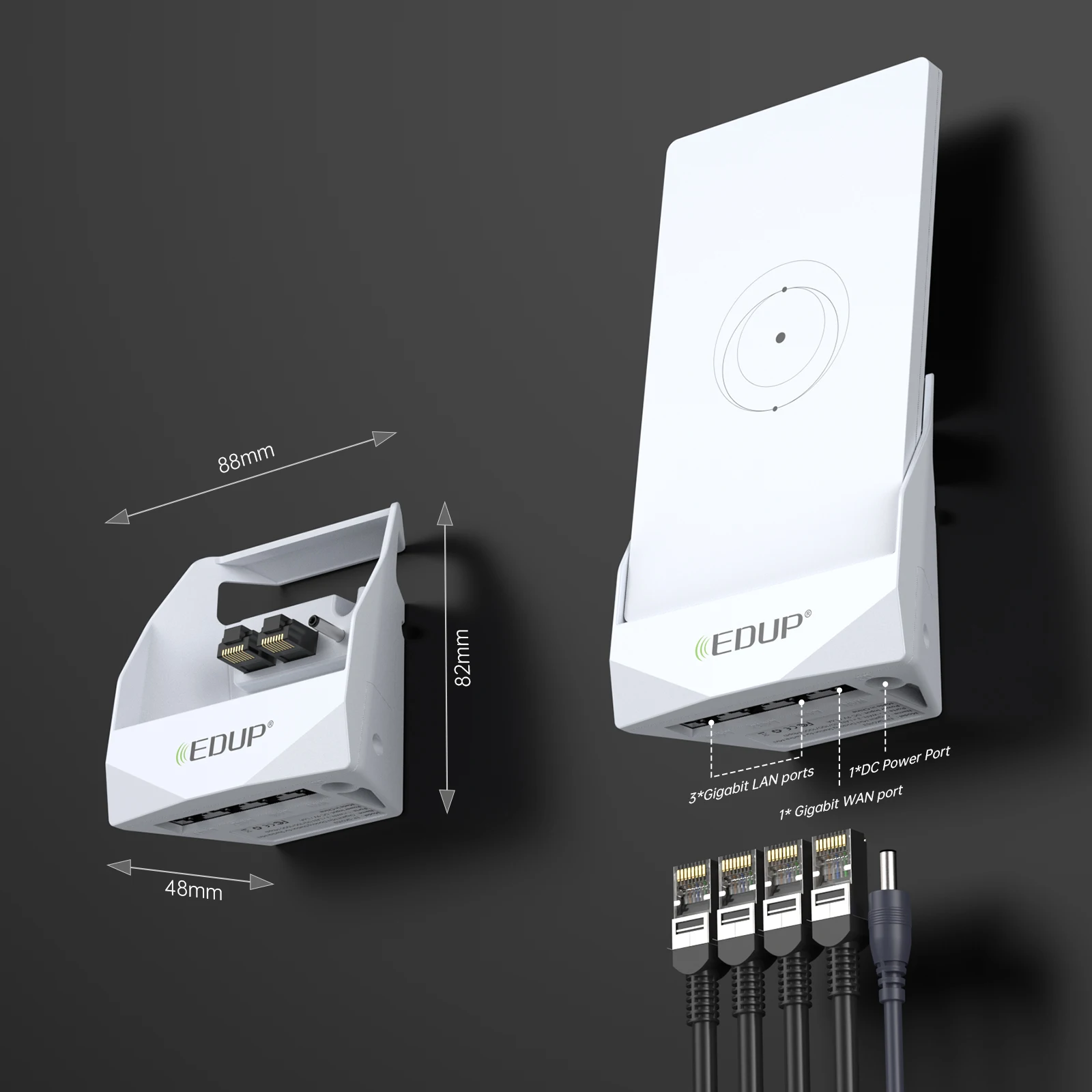 EDUP SK0153 Гигабитная мини-док-станция Starlink для Starlink Mini 1 WAN 3 порта LAN Plug & Play Ethernet Network Expander Hub