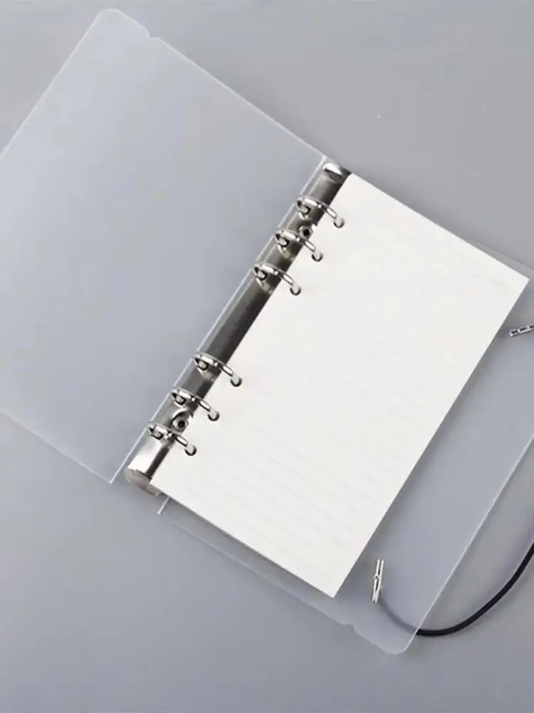 A4/A5/A6 Aktenordner Mattiert mit Riemen Loseblatt-Notizbuch-Einband 6-Loch Transparenter Notizbuch-Umschlag