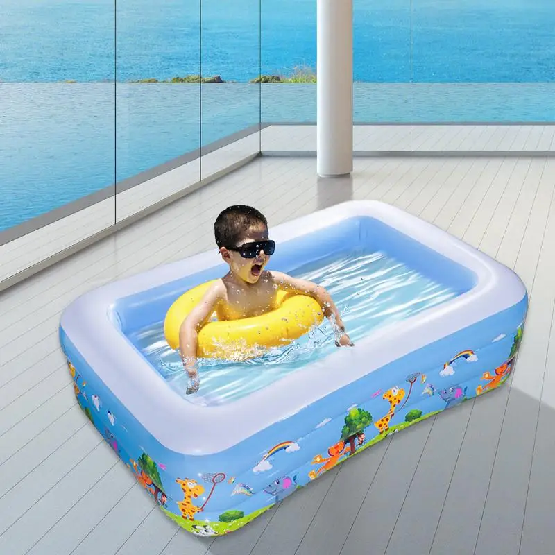 Blow Up Pool Foldable Outdoor Inflatable Pool For Kids Space-Saving Swimming Pool For Family Thickened Inflatable Pool For