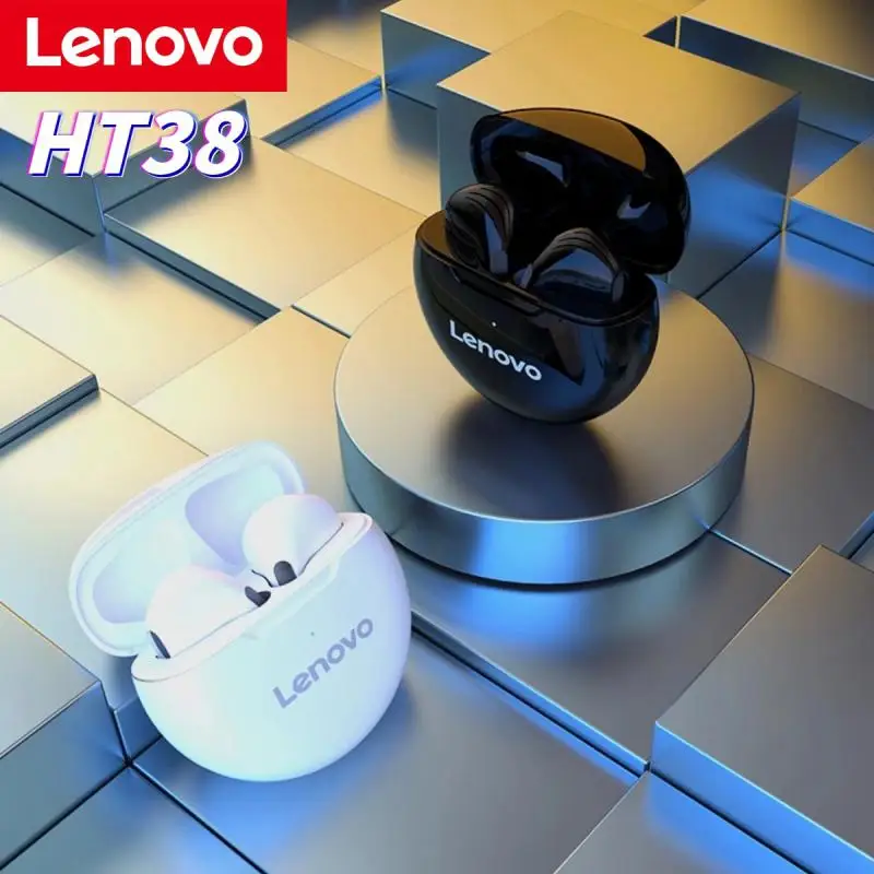 Original Lenovo HT38 Tws LivePods TWS Bluetooth Earphone Mini Wireless Earbuds With Mic Waterproof Stere Headphone Gift New