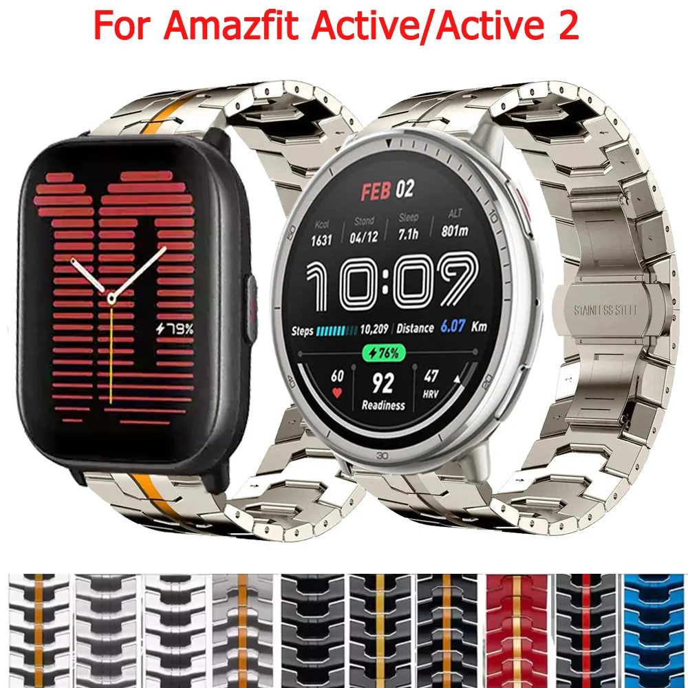 Metall 22 mm 20 mm Handschlaufe für Amazfit Active 2/GTS 2 3 4 Edelstahlband für Amazfit Balance/Stratos/GTR 2 3 4 42 mm/47 mm