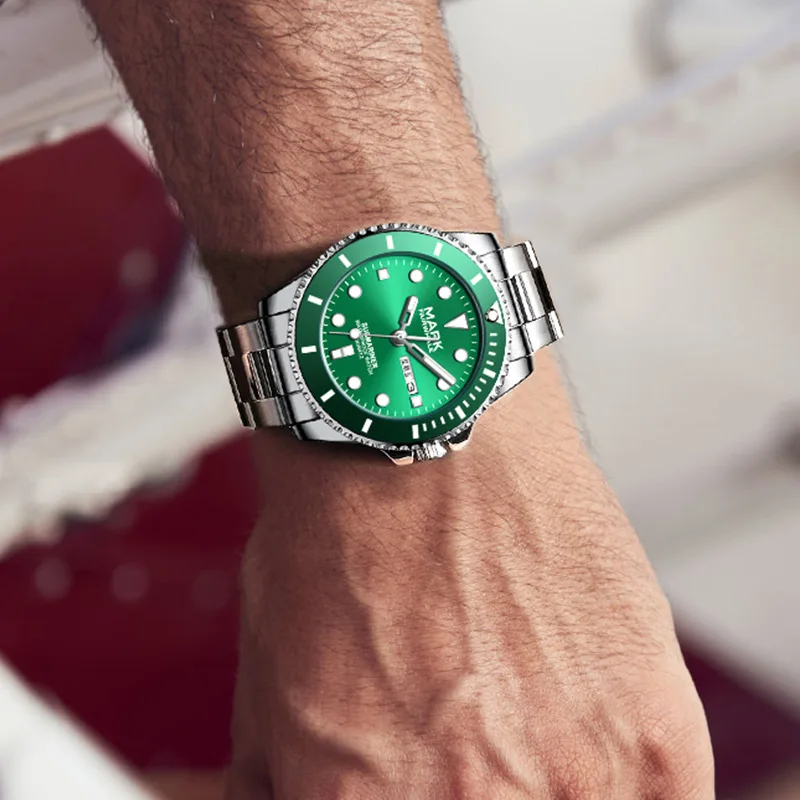 MARK FAIRWHALE FW-5790 Mens Luxury Calendar Quartz Movement Wrist Watch for Man Business Casual Fashion Matching Wristwatch