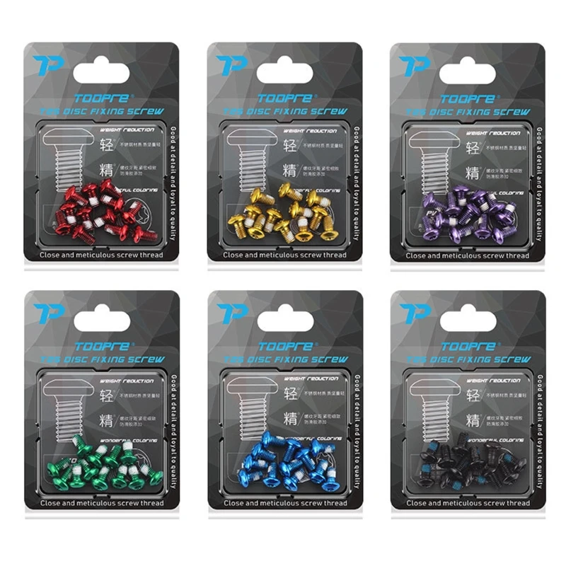 J2HB 12 Piece Metal T25 Screws Strong & Reliable Performances Cycling Maintenance Screws Suitable for Bike Disc Brakes