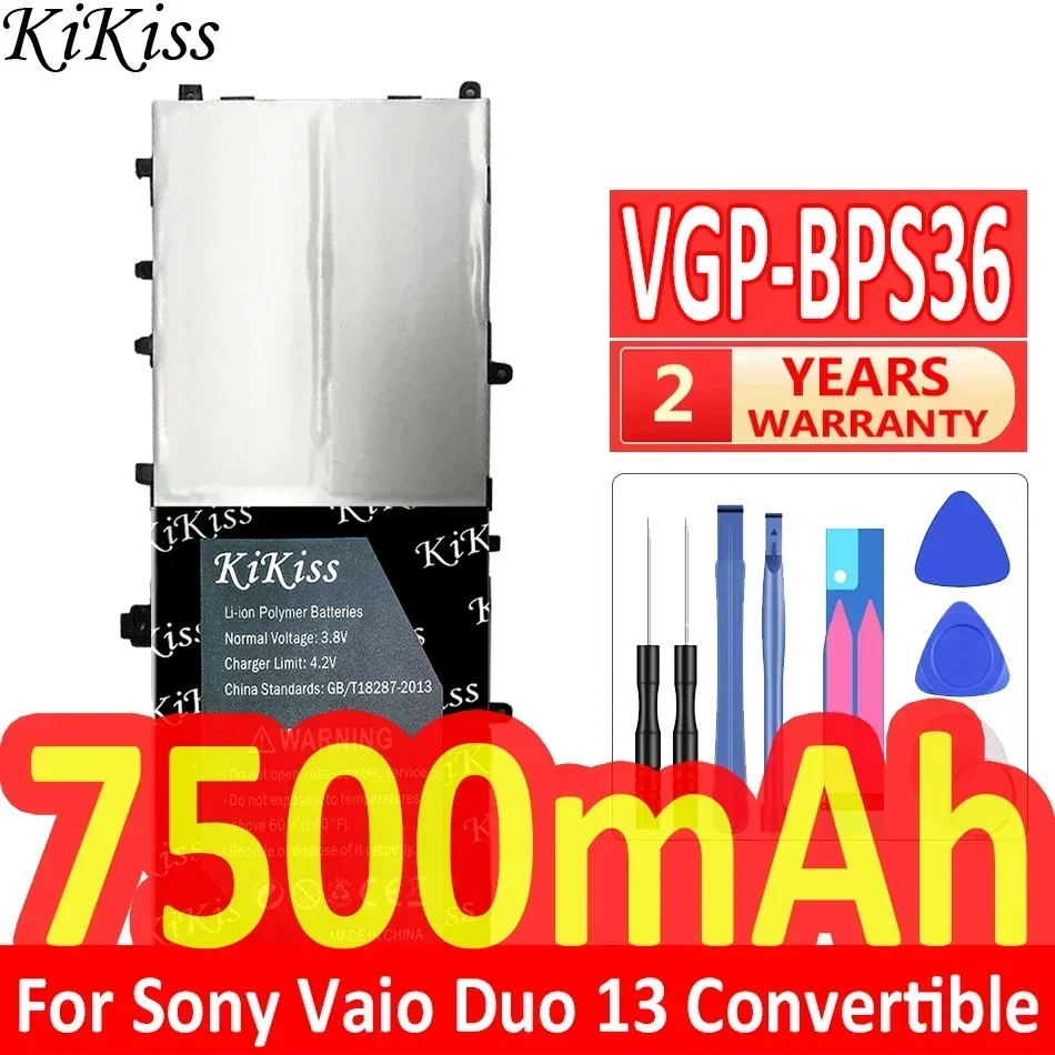 KiKiss Battery VGP-BPS36 VGPBPS36 7500mAh For Sony for Vaio Duo 13 Duo13 Convertible Touch 13.3