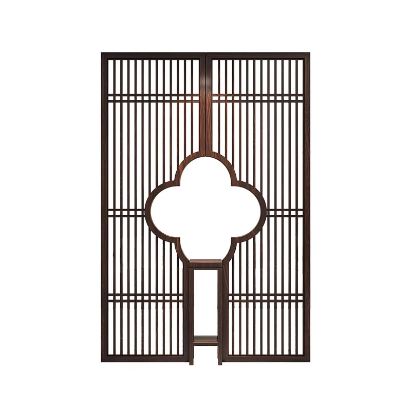 

Solid wood new Chinese entrance modern blocking living room hollow screen partition grille seat screen simple