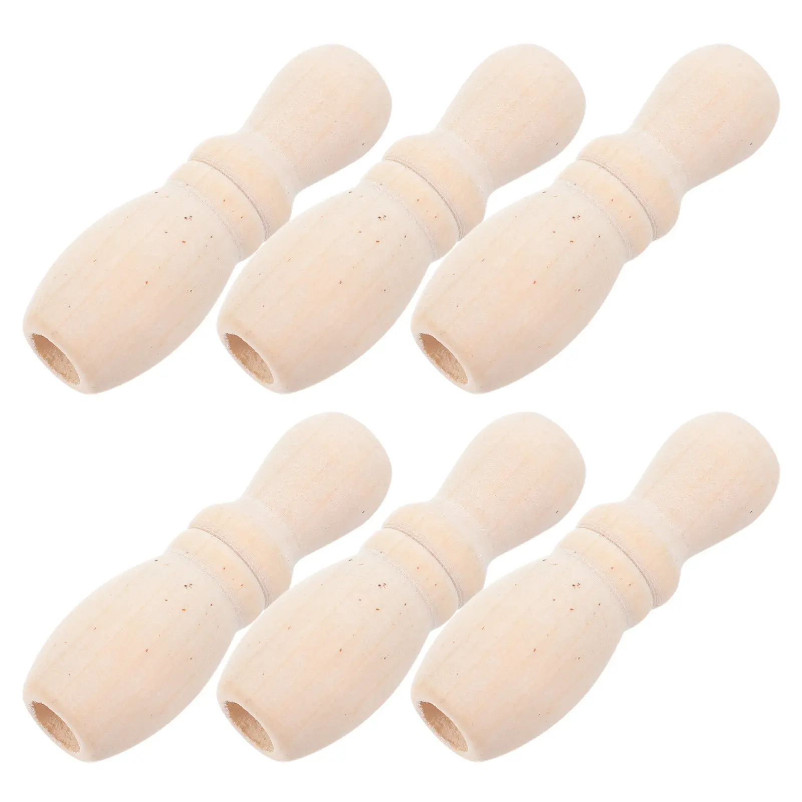 6 Pcs Blinds Cord Pull Knobs Curtain Wooden Khaki Tassel Hanging Tassels for Window