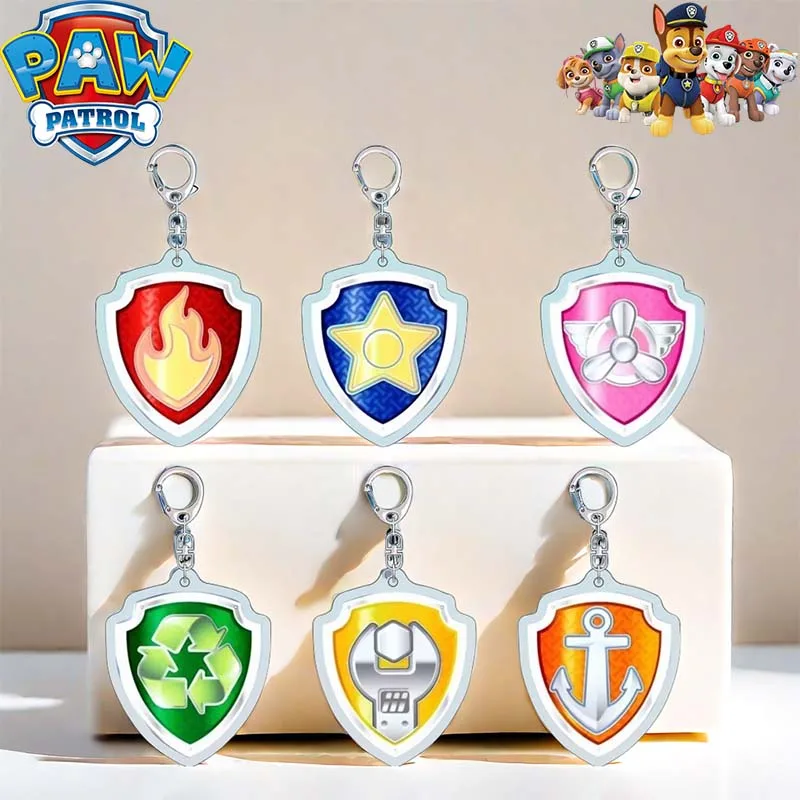 PAW Patrol Creative Cartoon Anime Key Ring Double-Sided Acrylic Keychain Pendant Badge Key Chain Accessories Fashion Gifts New