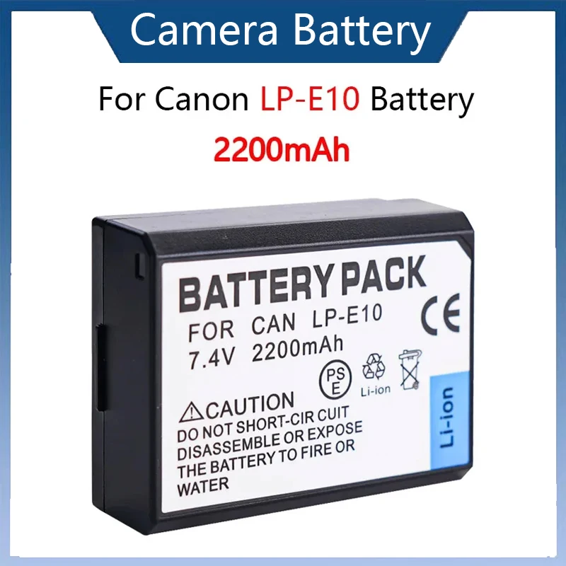 LP-E10 LPE10 LP E10 Battery for Canon EOS 1100D 1200D 1300D 2000D 4000D Rebel T3 T5 T6 KISS X50 X70 Camera 2200mAh