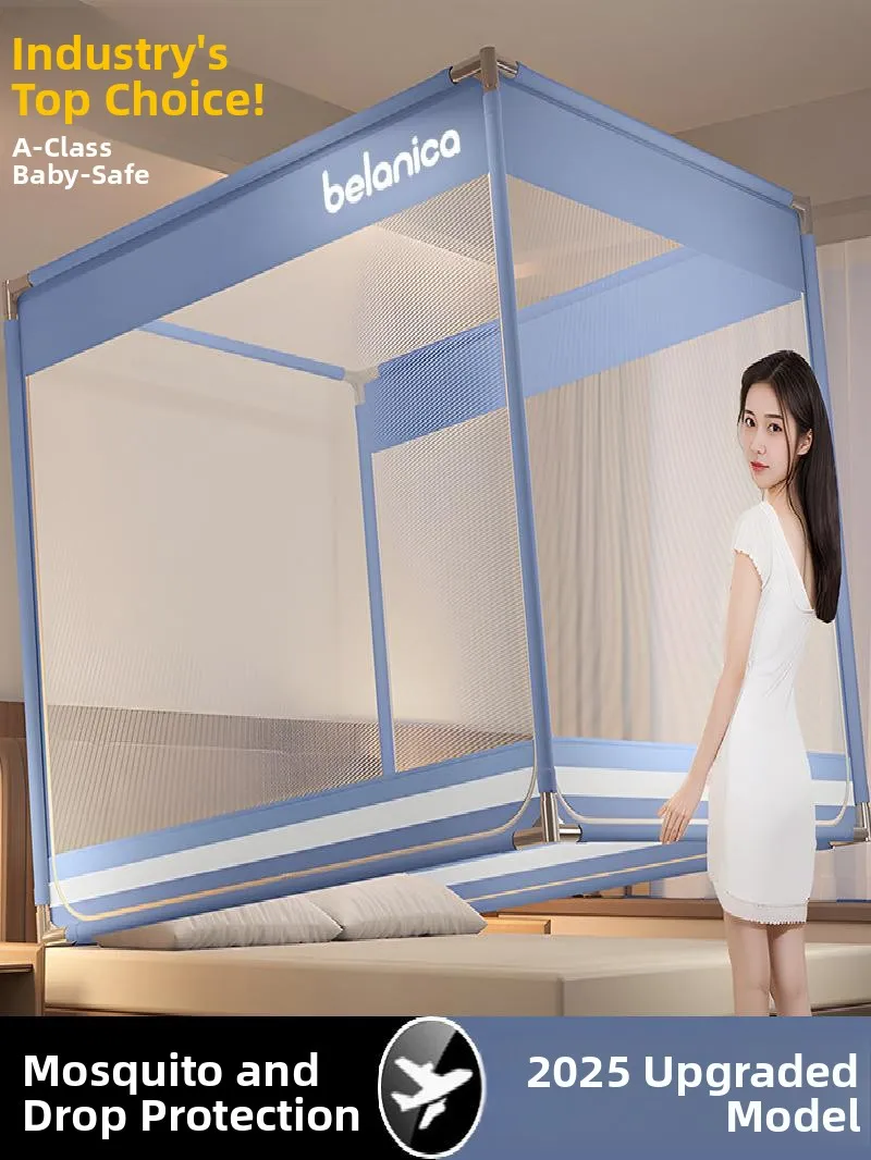 

Противоударная москитная сетка с полным основанием для защиты от падения с кровати, для детей и младенцев, для спальни, не требует установки, полиэфирное волокно