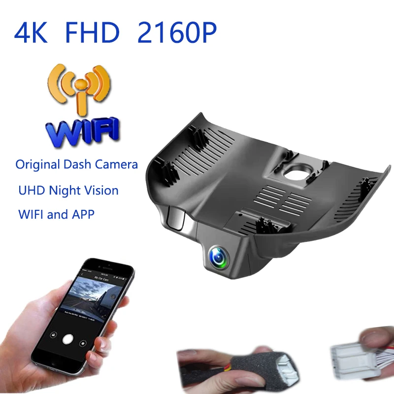 

4K Plug And Play Car Video Recorder Wifi DVR Dash Camera For Mercedes Benz C Class C200 C260 2022 2023 2024 CLE260 CLE300 2024