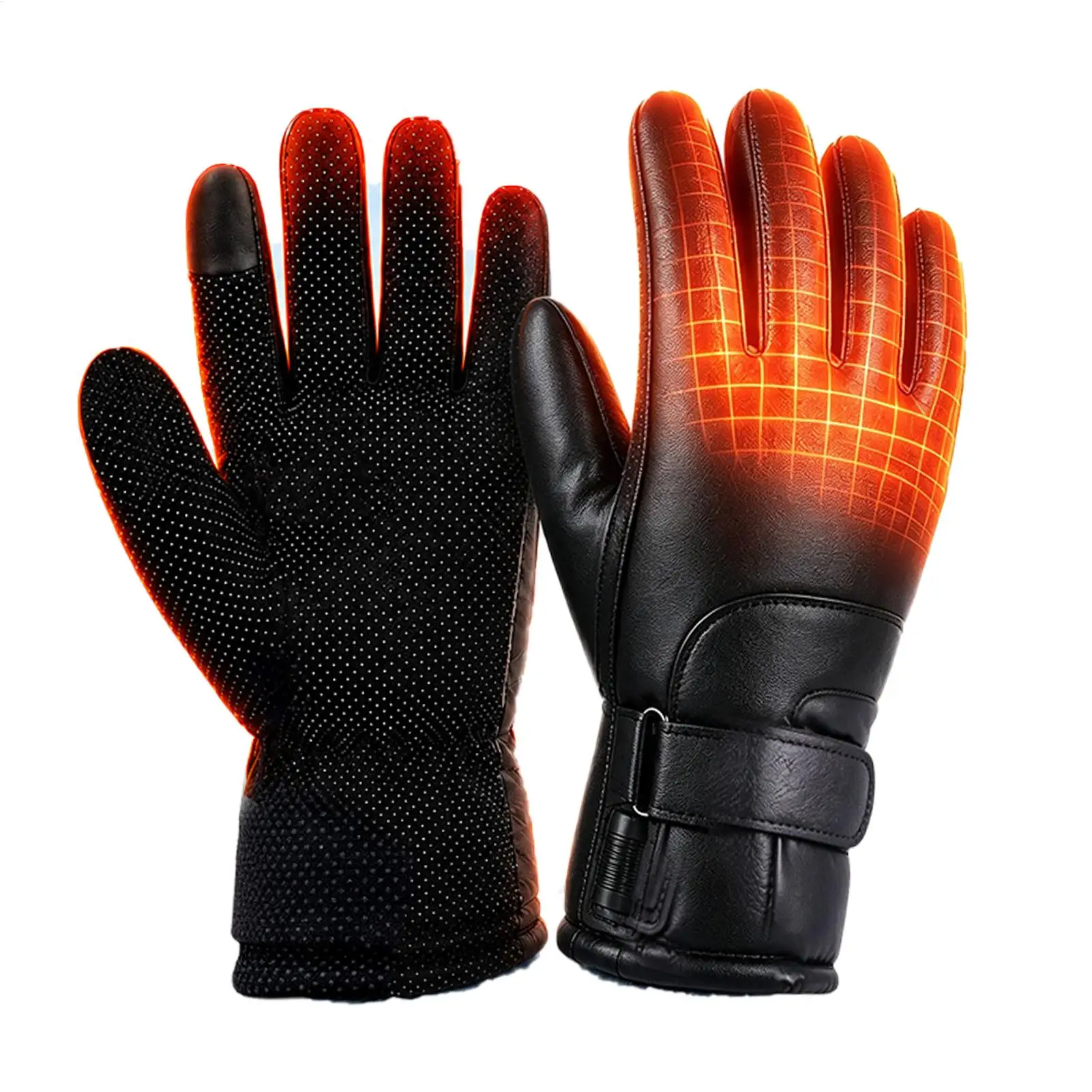 Heated Ski Gloves Touchscreen 3 Heating Levels Biking Windproof Winter Cycling Gloves For Women Men Outdoor Sports Hiking