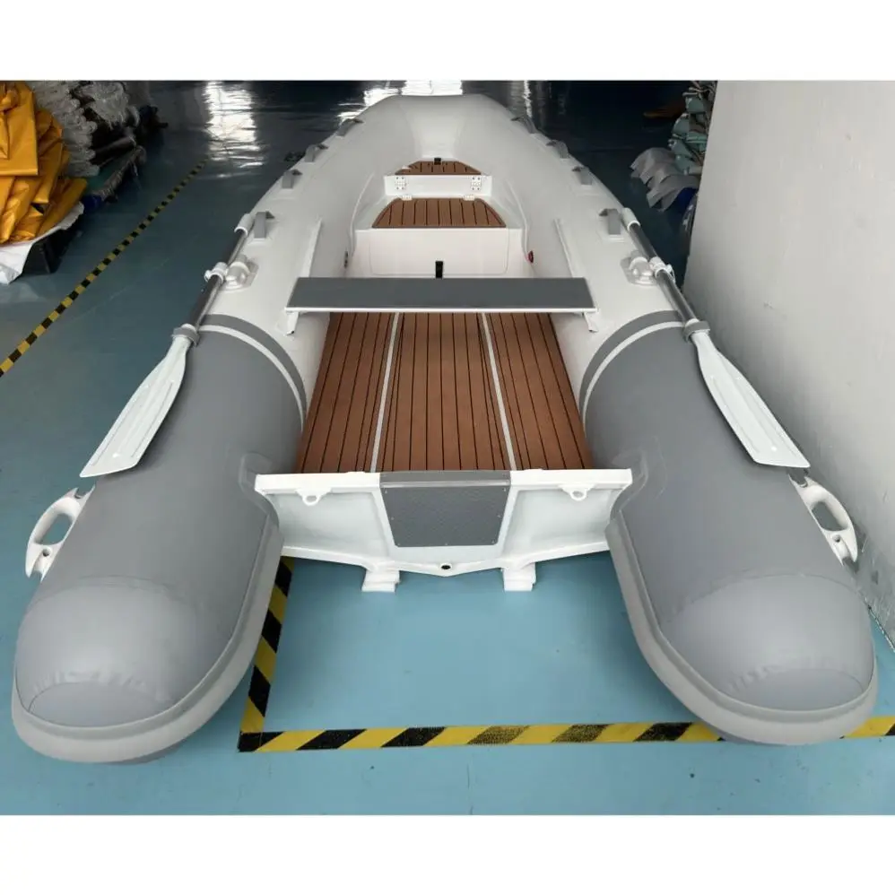 14ft Aluminum Hull RIB 4.2m Hypalon PVC Inflatable Boat 6-7 Person Rigid Motor Sport Yacht Fishing