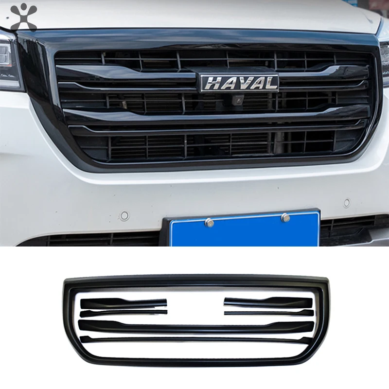 

Car Front Net Grille Grid Black Trim Strip Fit For Great Wall Haval H9 2015-2022 Exterior Modification Accessories