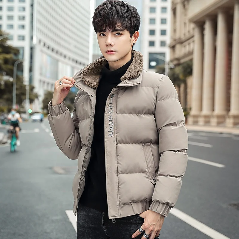 

Мужская теплая зимняя куртка-пуховик с воротником-стойкой, модная свободная повседневная верхняя одежда для молодежи