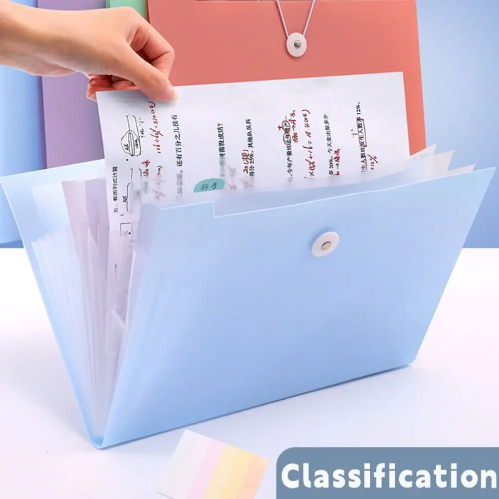 12 Layers A4 File Folder Elastic Strap Design Thickened Exam Paper Storage Booklet Classification Waterproof File Bag