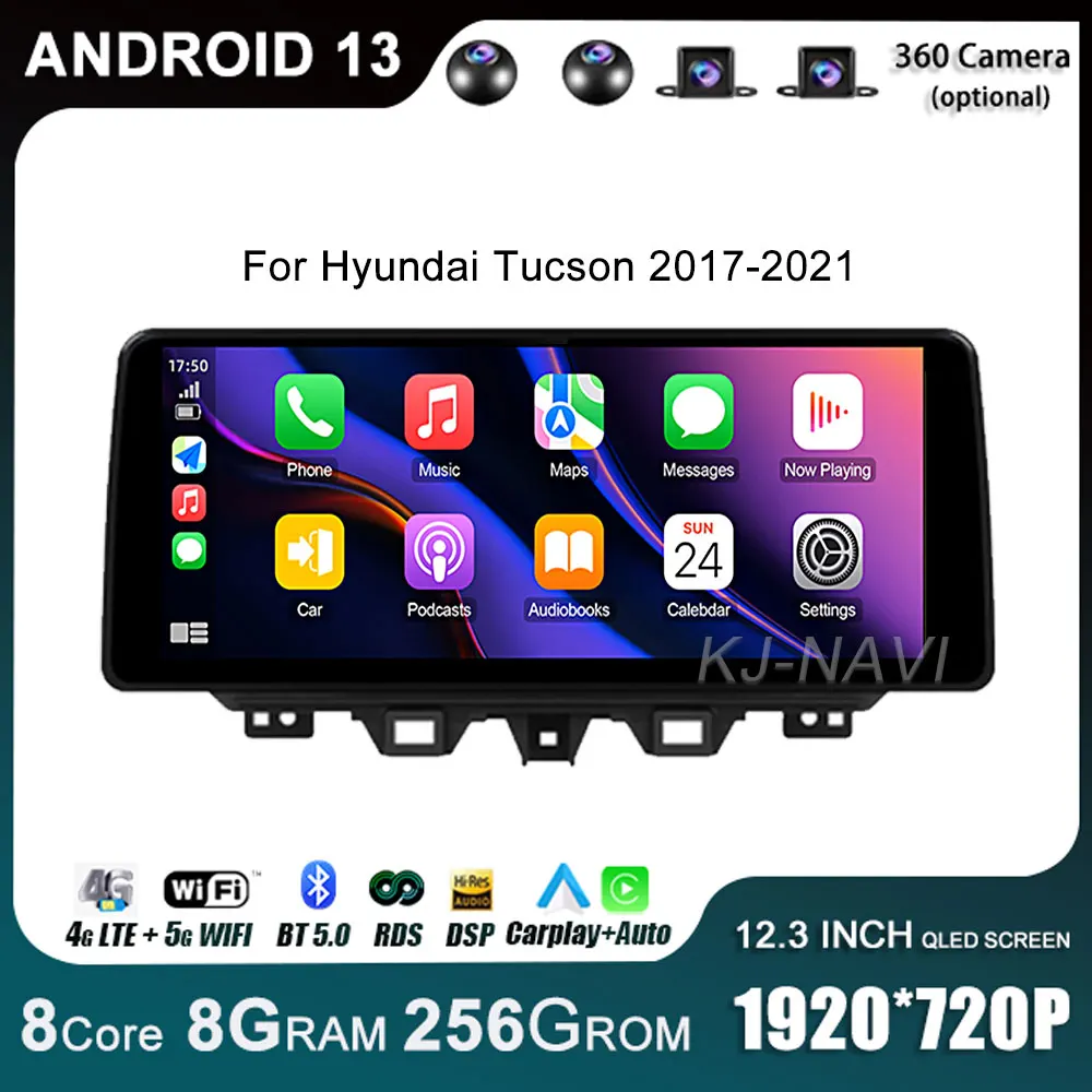 

Android 14 12.3 Inch IPS Screen Car Multimedia Video Player For Hyundai Tucson 2017-2021 8+128G WIFI Auto Radio GPS Navigation