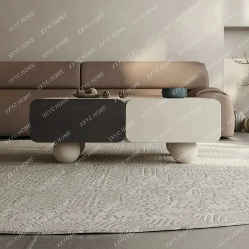 طاولة قهوة حديثة وبسيطة وطاولة شاي إبداعية مستطيلة وبسيطة #3