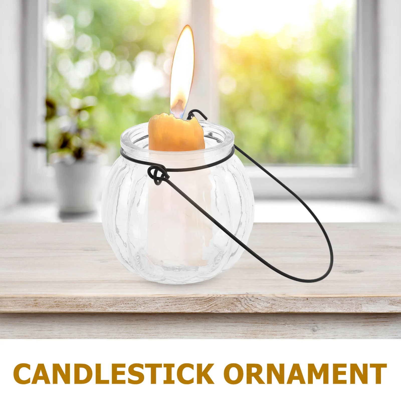 2Pcs Clear Glass Tea Light Holders Pumpkin Shape Aromatherapy Jar for Wedding Party Home Decor DIY Storage Jar