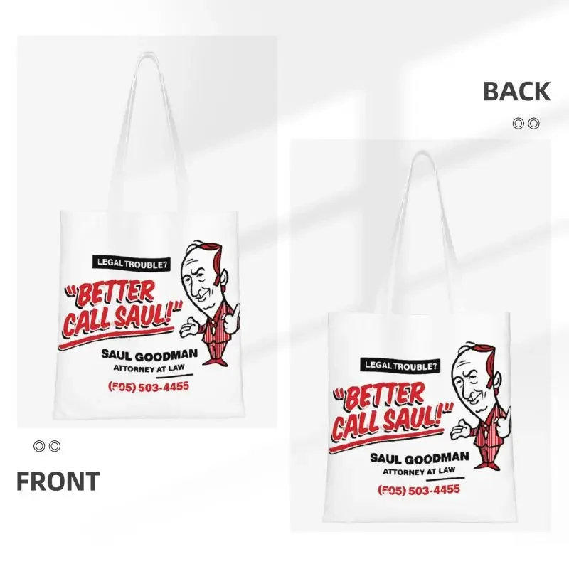 Better Call Saul Legal Trouble Grocery Tote Shopping Bags Women Custom Canvas Shoulder Shopper Bags Large Capacity Handbags