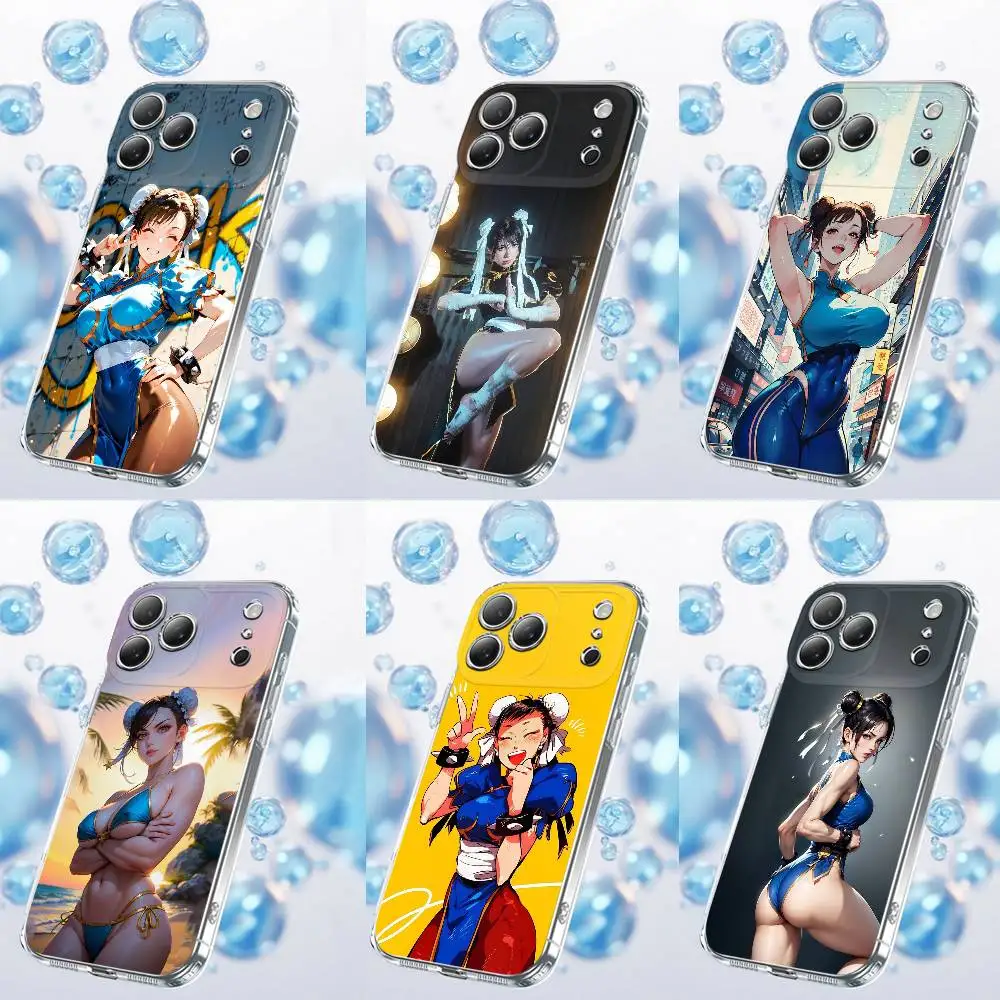 

S-Street F-Fighter Chun Li Phone Case For iPhone 14,11,15,17,13,12,16,Plus,E,Air,Pro,Max,Mini Transparent Cover