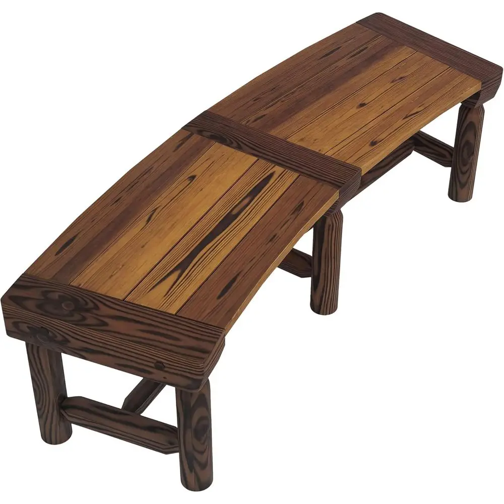 

Садовая скамья Outsunny из дерева, полукруглая уличная скамья для парка или двора, для патио, террасы, газона, коричневая