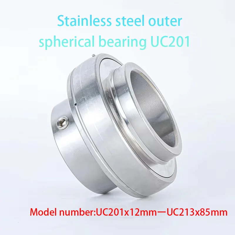 1pcs Stainless Steel Outer Spherical Bearing UC201 UC202 UC203 UC204 UC206 UC207 UC208 UC210 UC211 UC213 Stainless steel