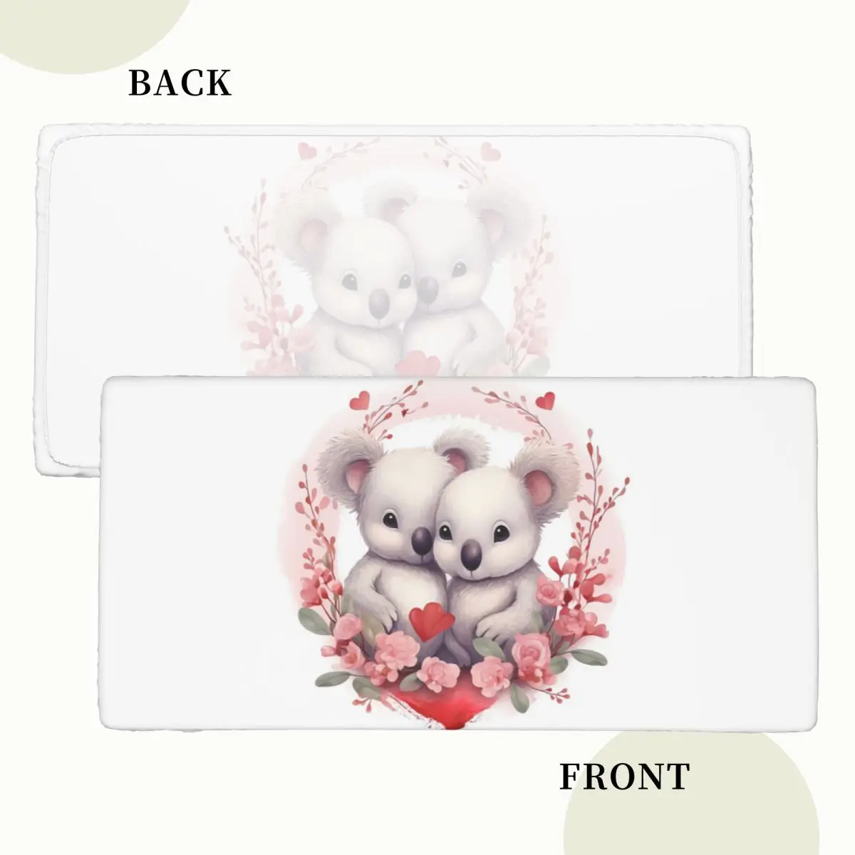 Valentine's Day Koala Bears In Love Custom Rectangular Tablecloth Waterproof Table Cover for Dining Events Table Cloth