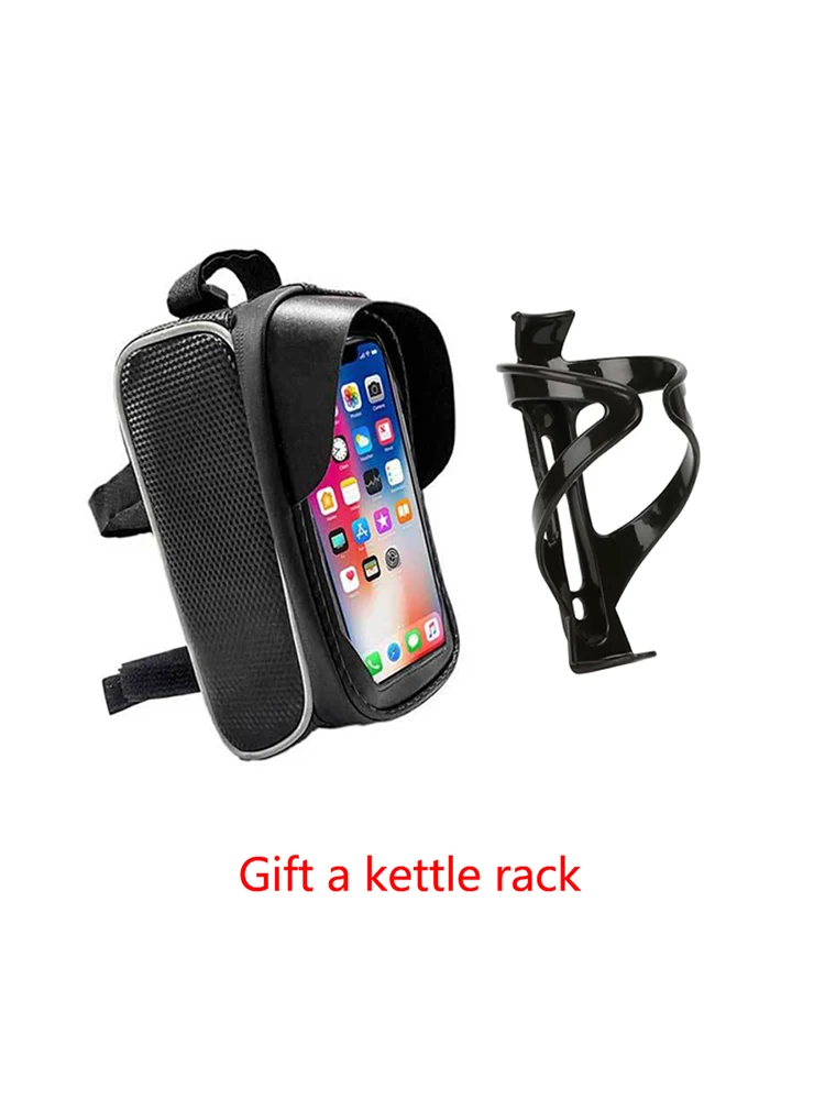 AliExpress Waterproof Bicycle Frame Bag - Front Tube Phone Pouch for Cycling, Fits 7" Phones & Essentials, Durable Bike Accessories for Men