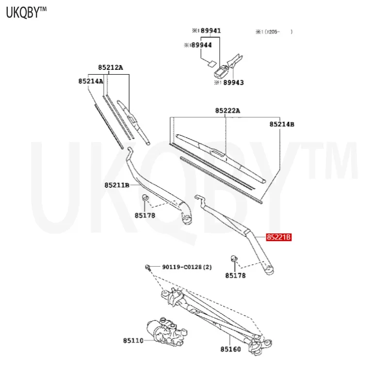 GA C To yo ta Ca mry /Hy bri d (CH IN A) 2011-2017 8521106140 Right Front Wiper Arm