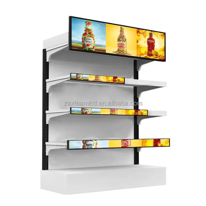 18.5 21.5 23.8 Supermarket Ultra Wide Strip Shelf Edge Advertising Digital Signage Monitor Type Stretched Bar Lcd Display Screen