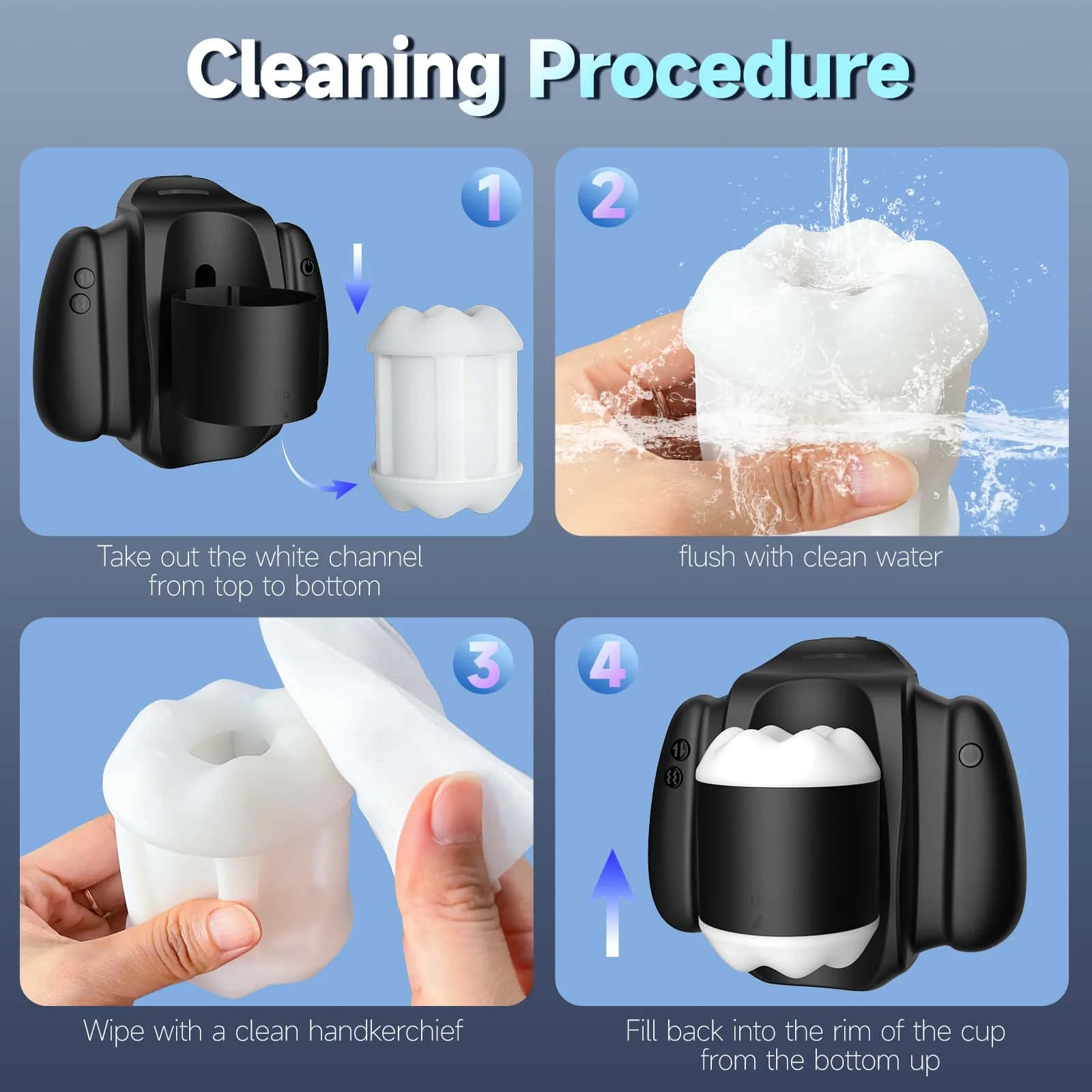 2-in-1 Thrusting Vibrating Male Mastubator TPE Pocket Pussy Stroker Sex Toys for Men view 7