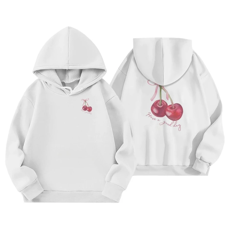 سترة دافئة بغطاء للرأس من الصوف بأكمام طويلة مطبوعة على يوم جيد لسترات الأطفال المتوسطة والكبيرة