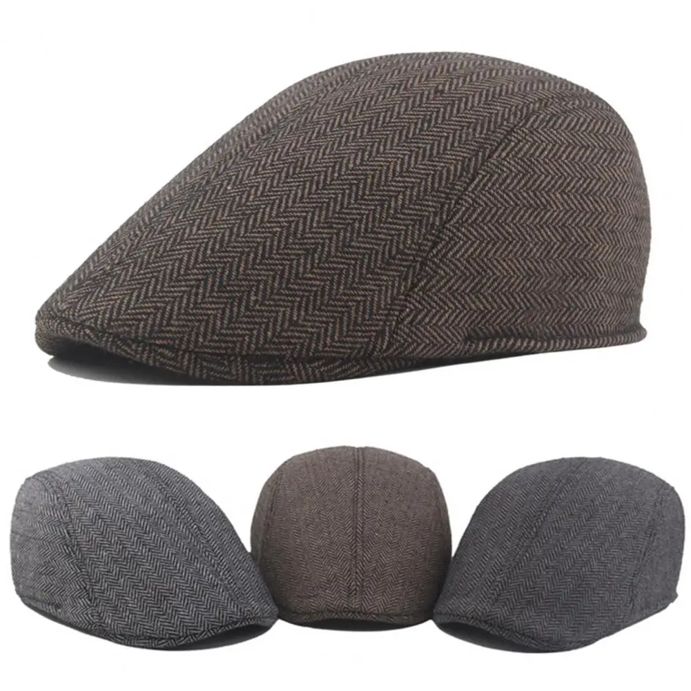 Newsboy Caps Classic Advanced Flat Men Hat Decorative British Western Style Winter Caps For Daily Wear