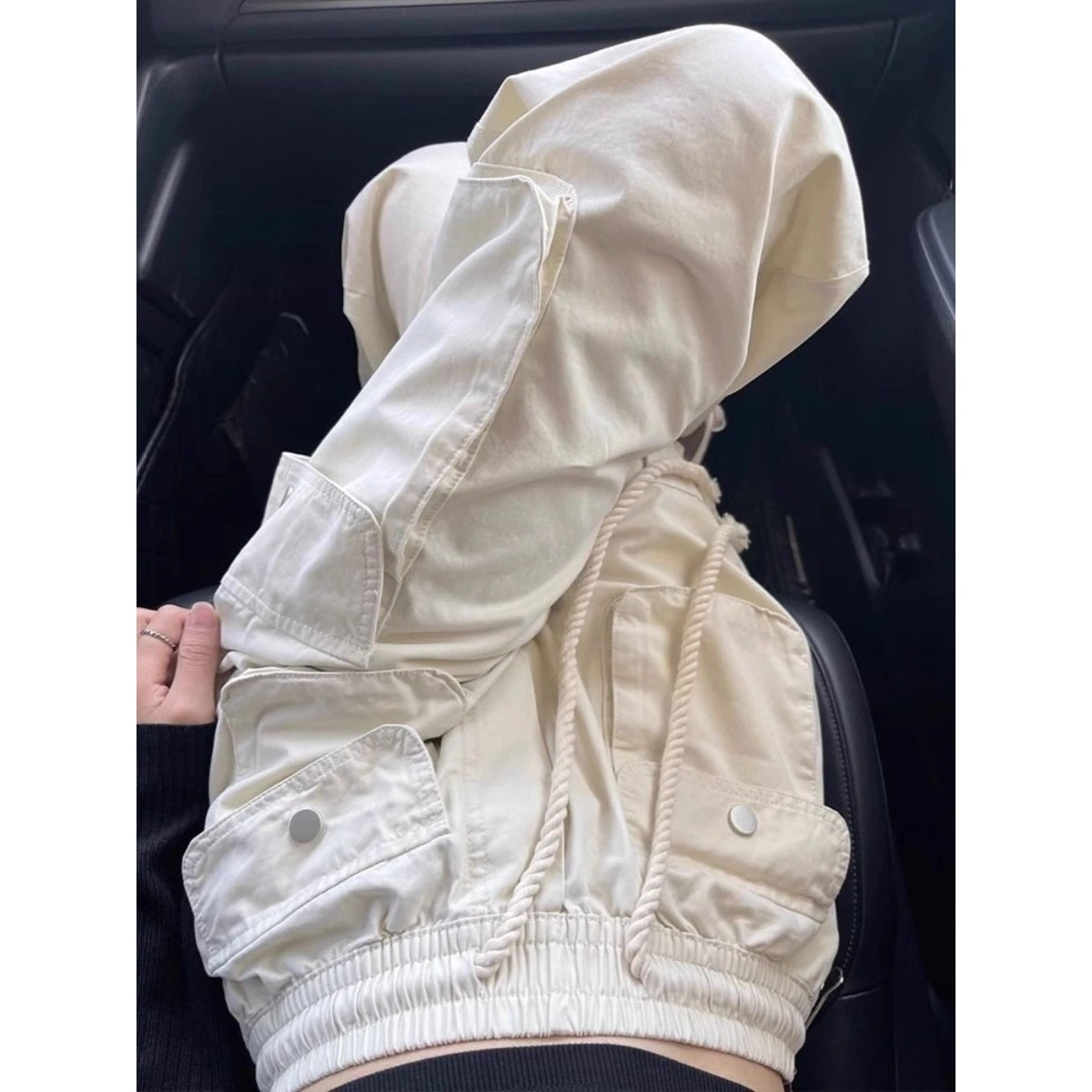 

Свободные повседневные широкие рабочие брюки, мужские брюки больших размеров 300, американские брюки в стиле ретро с завязками, осень-зима, новинка Sle